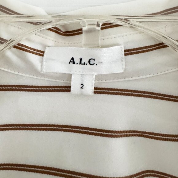 A.L.C "Madison" Striped Wrap Shirtdress, size 2 - Picture 5 of 9